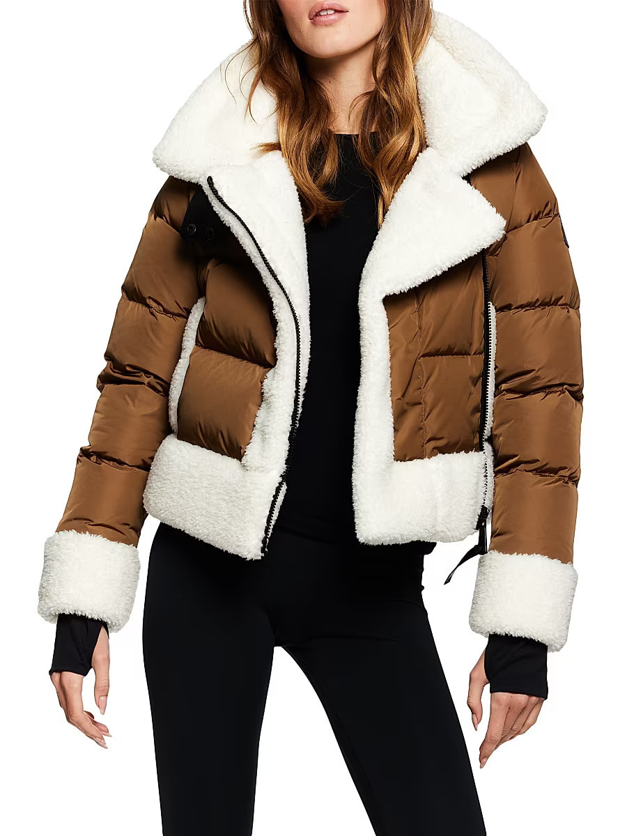 Women's Bennett Sherpa Down Puffer Jacket - Matte Walnut - Size XS | Saks Fifth Avenue
