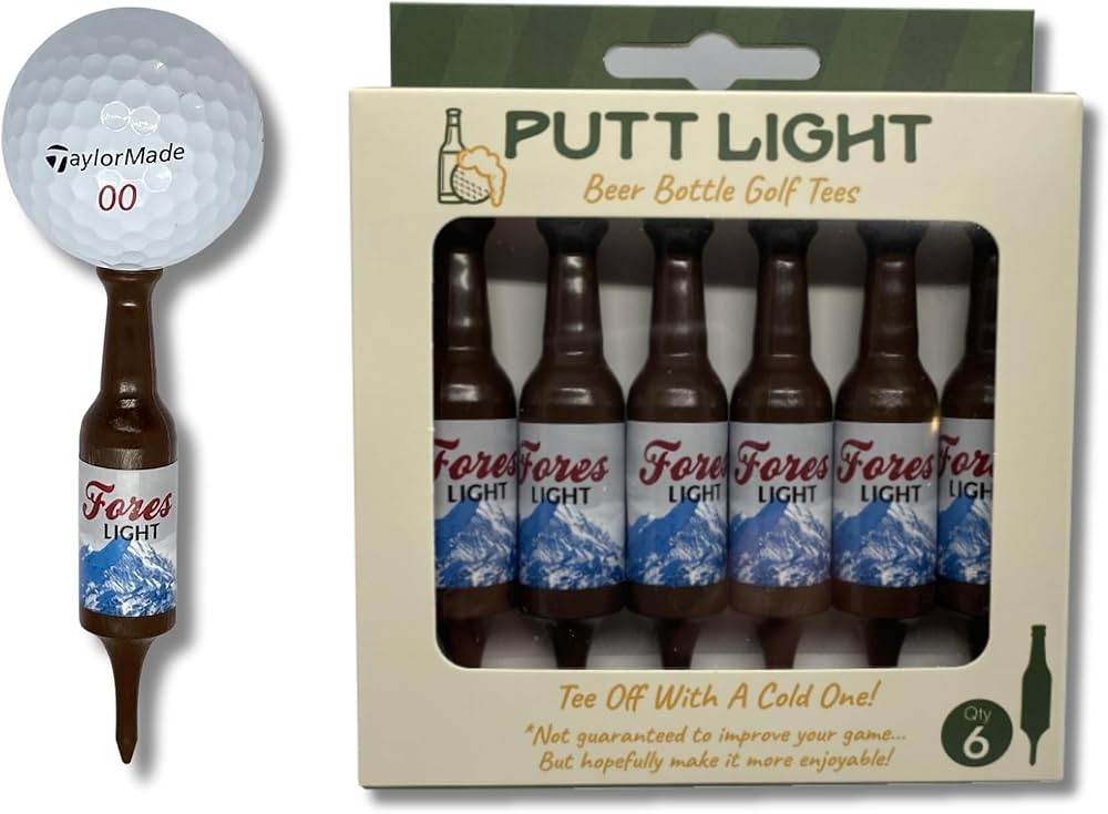 Putt Light Beer Bottle Golf Tees, Virtually Unbreakable and Recyclable Plastic Golf Tee 6 Pack, G... | Amazon (US)