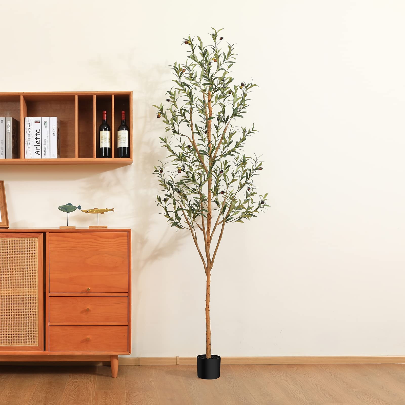 Kazeila Artificial Olive Tree 7FT Tall Faux Silk Plant for Home Office Decor Indoor Fake Potted T... | Amazon (US)