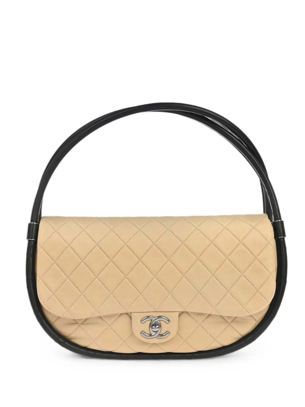 CHANEL Pre-Owned 2014 large Hula Hoop shoulder bag - Neutrals | Farfetch Global