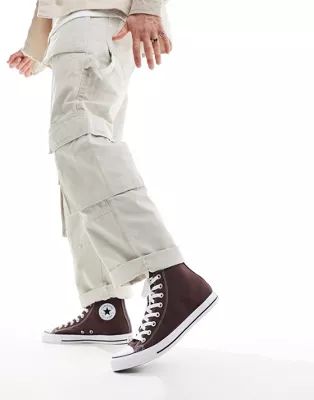 Converse Chuck Taylor All Star hi sneakers in dark brown | ASOS | ASOS (Global)