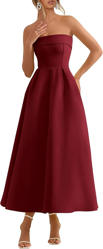 PRETTYGARDEN Cocktail Dresses for Women 2026 Summer Formal Elegant Tube Top Strapless Spring Wedd... | Amazon (US)