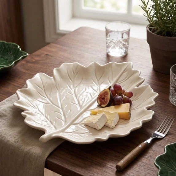 10 Inch Oak\u2011Leaf Shaped Decorative Serving Plate, Plastic Leaf\u2011Shaped Tray, Tabletop Fr... | Walmart (US)