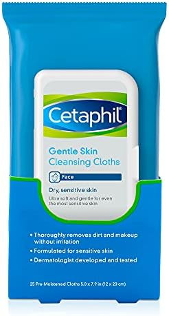 Cetaphil Face and Body Wipes, Gentle Skin Cleansing Cloths, 50 Count, Twin Pack, for Dry, Sensitive  | Amazon (US)