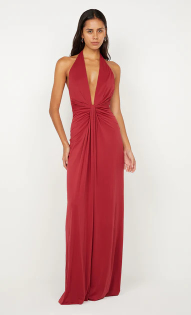 SUSIE PLUNGE MAXI DRESS - CHERRY | Bec & Bridge (Global)