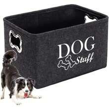 Dog Toys Storage Bins Felt Pet Baskets Dog Toy Basket With Designed Metal BoneShaped Handle Organizer Storage Basket For Pet Toys And Accessories | SHEIN