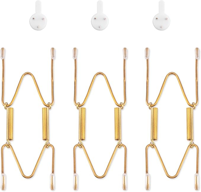 Bilillo 3 Pack Plate Hangers for The Wall, Suitable for 4-5 inch Art Plate, Stainless Steel Invis... | Amazon (US)