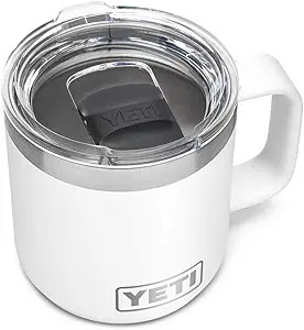 YETI Rambler 10 oz Stackable Mug, Vacuum Insulated, Stainless Steel with MagSlider Lid, White | Amazon (US)