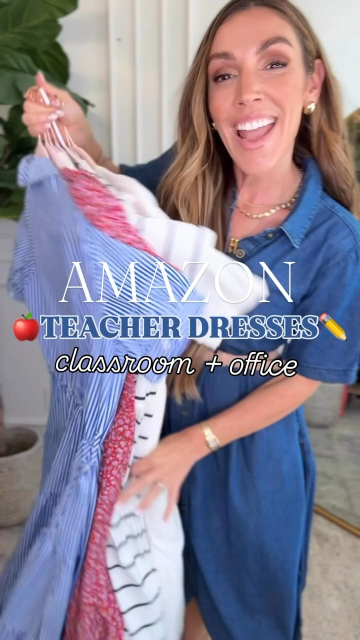 Teachers are warming up for classroom time!! These are the perfect way to transition out of the hot summer days into the cool fall ones 🍎🚌📌

#summerdress #teacherdress #classroom

#LTKWorkwear #LTKgrwm #LTKmorningroutine
