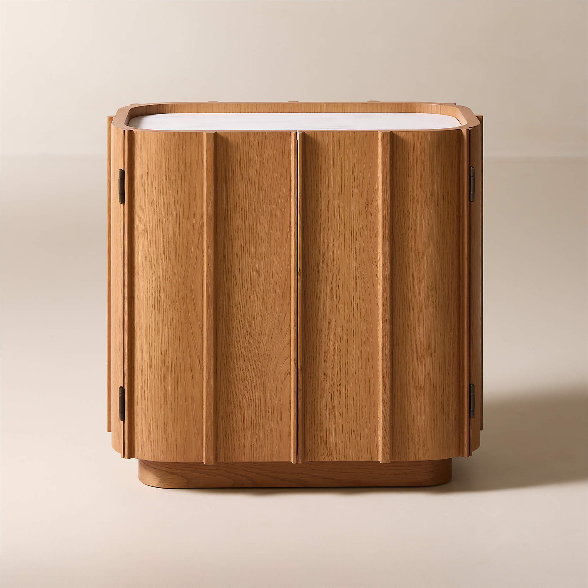 Robbie 28" Light Oak Wood Nightstand with White Marble Top + Reviews | CB2 | CB2