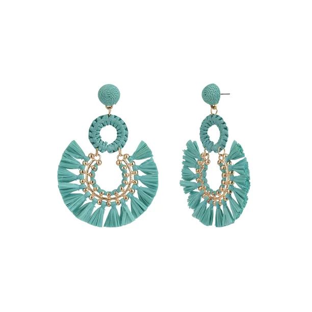 Time and Tru Women's Raffia Drop Earring - Walmart.com | Walmart (US)