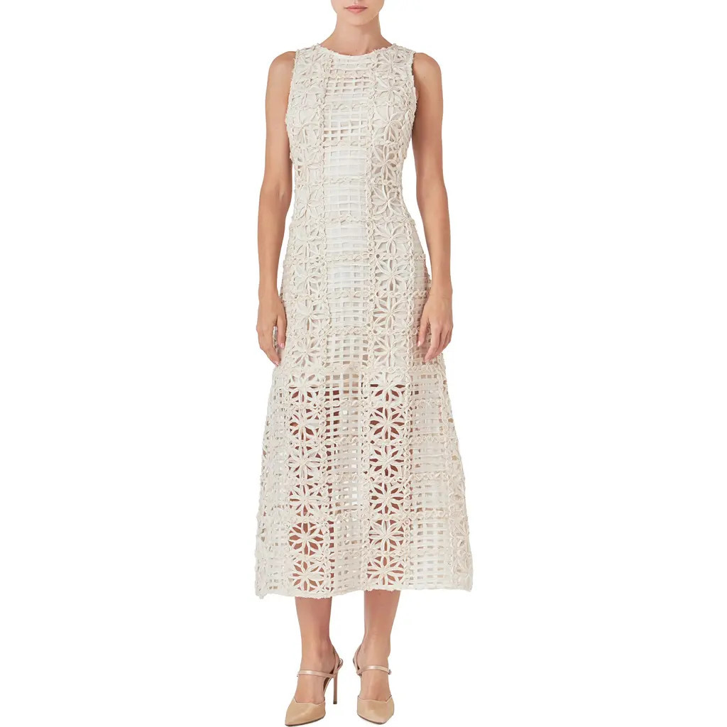 Endless Rose Textured Sleeveless Maxi Dress in Ivory at Nordstrom, Size X-Small | Nordstrom