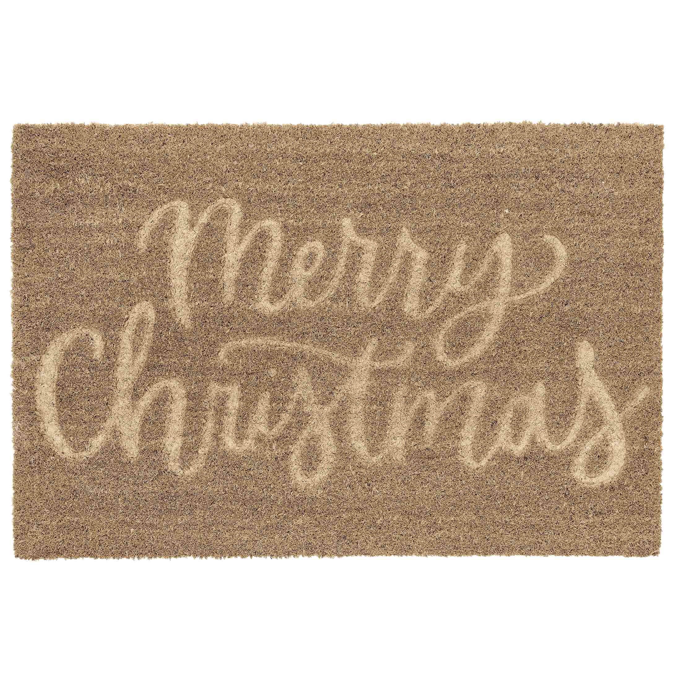 My Texas House Merry Christmas Embossed Outdoor Coir Doormat, Natural, 30" x 48" | Walmart (US)
