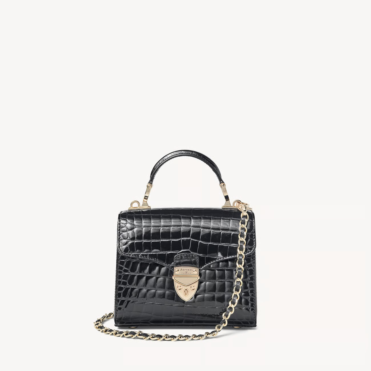 Mini Mayfair® Bag

        
            
            Black Patent Croc | Aspinal of London