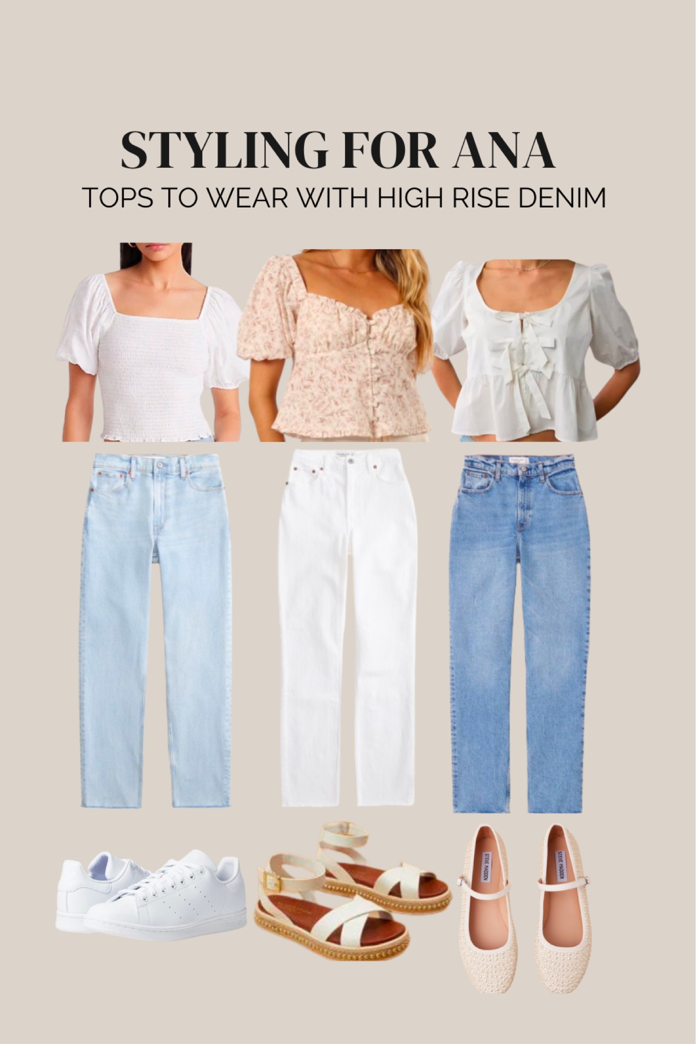 Styling Jeans for Senior Outfit Inspo! 
Not Linked: Square Neck Puffed Sleeve Top from Express! 