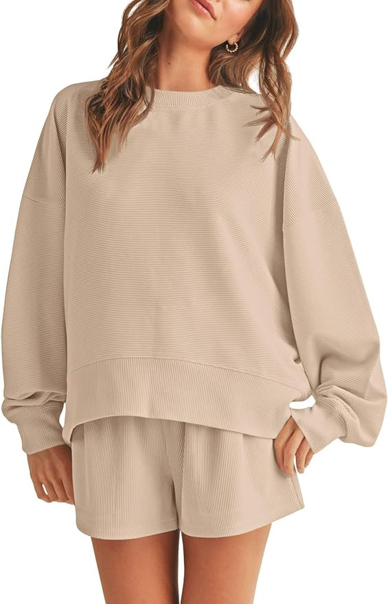 Tankaneo Women's Pajamas Set Lounge Wear Sets Long Sleeve Sweatsuit Matching 2 Piece Outfits Casu... | Amazon (US)