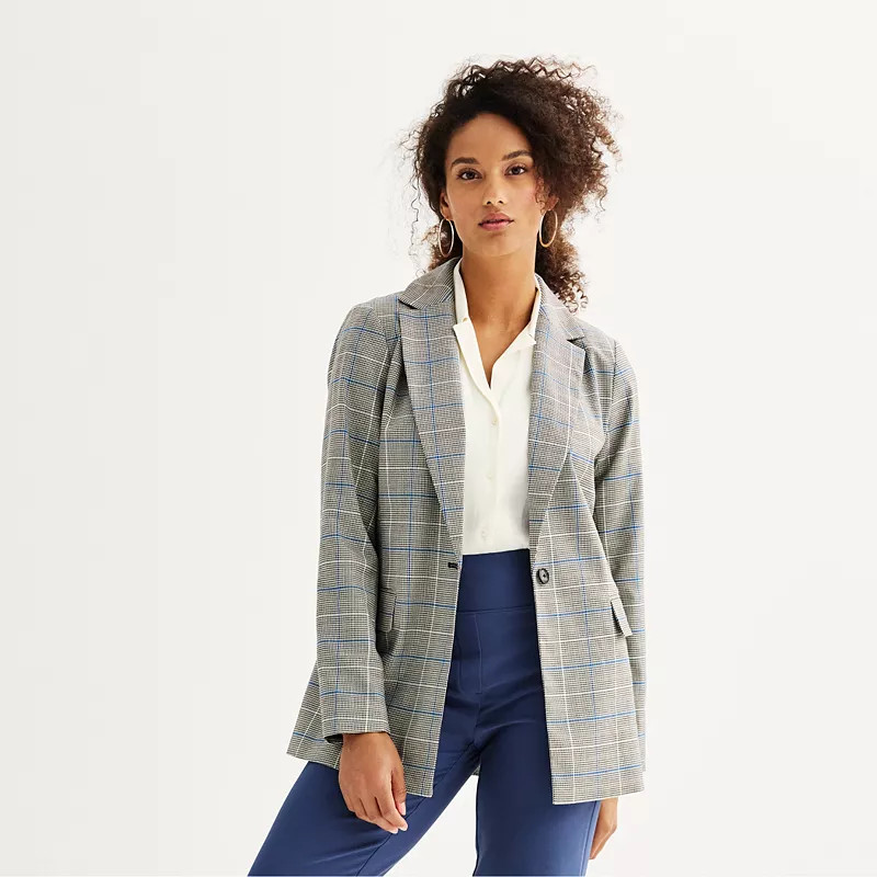 Women's Nine West Single-Button Longline Blazer | Kohl's
