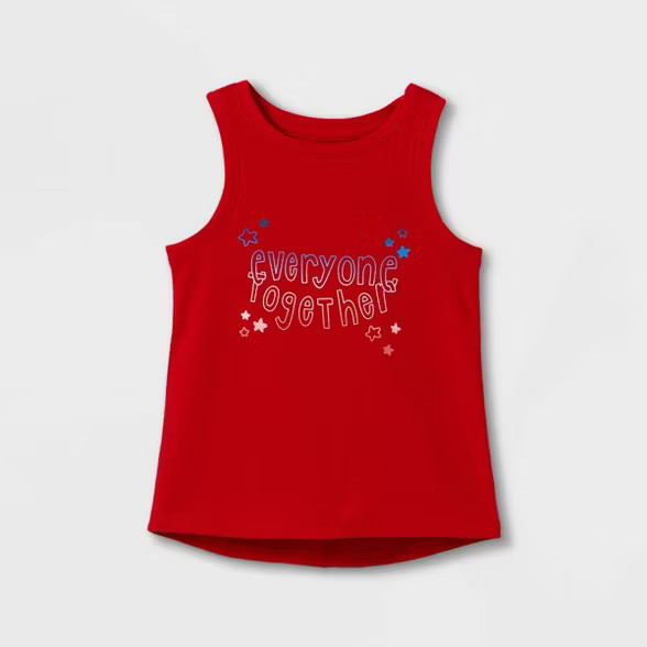 Toddler Girls' 'Everyone Together' Graphic Tank Top - Cat & Jack™ Red | Target