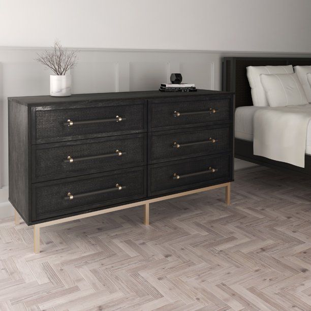 Hopper Studio Sophia Black 6 Drawer Dresser | Walmart (US)