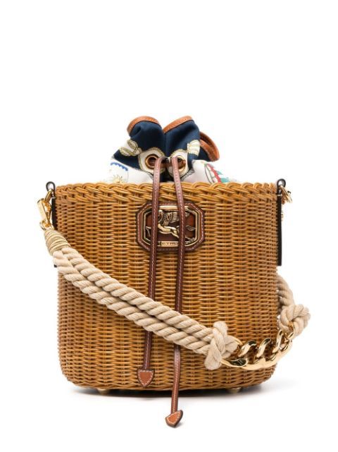 straw-woven bucket bag | Farfetch Global