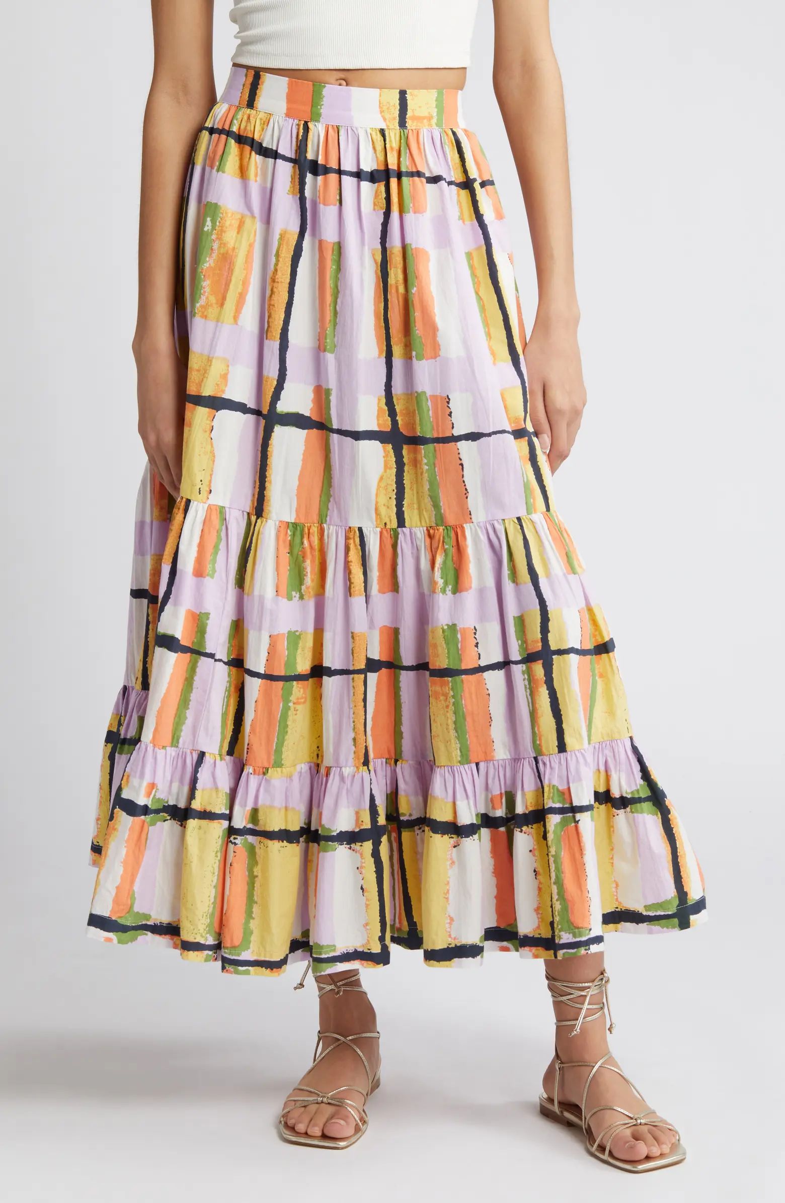 Gayle Print Tiered Maxi Skirt | Nordstrom