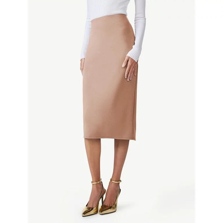 Scoop Women's Scuba Knit Midi Pencil Skirt, Sizes XS-XXL | Walmart (US)