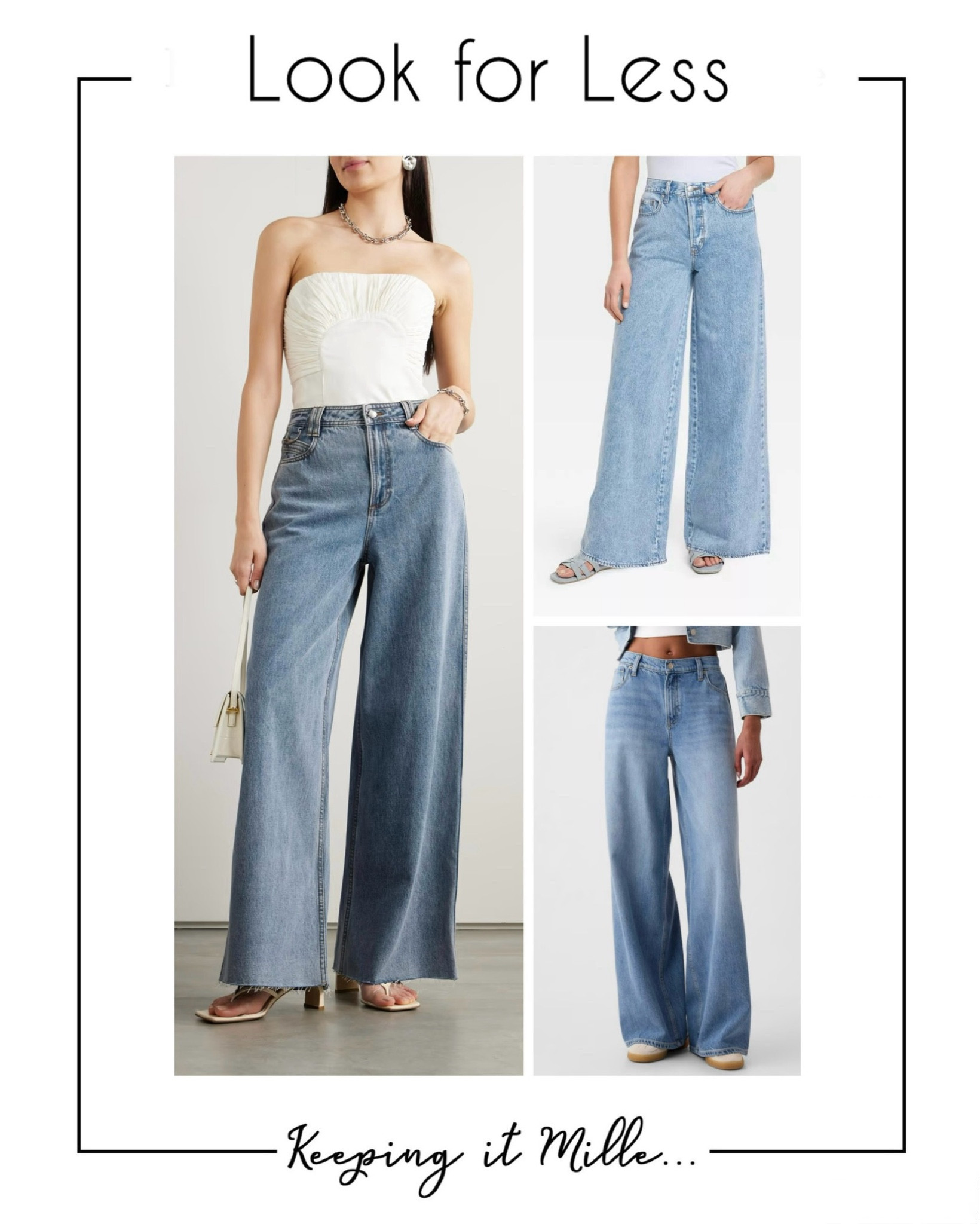 Look for less. The popular pricey wide leg jeans from a certain Netflix show (it was so good!!) and a few really cute lower priced options.

#LTKStyleTip #LTKOver40 #LTKSeasonal