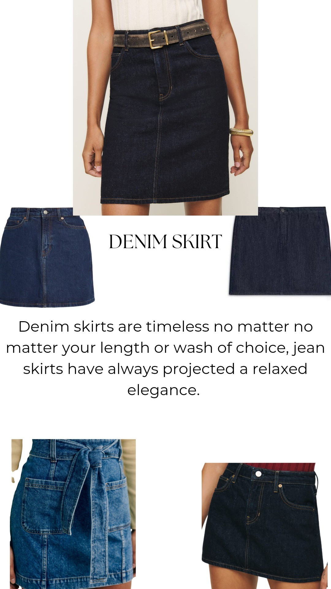Denim Skirt OBSESSED 💙 #denimskirts #reformation #aritzia #sezene #theory 

#LTKOver40 #LTKStyleTip