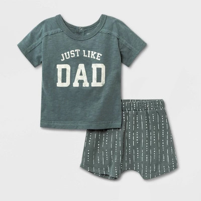 Grayson Mini Baby Boys' 2pc 'Dad' Top & Bottom Set - Blue | Target