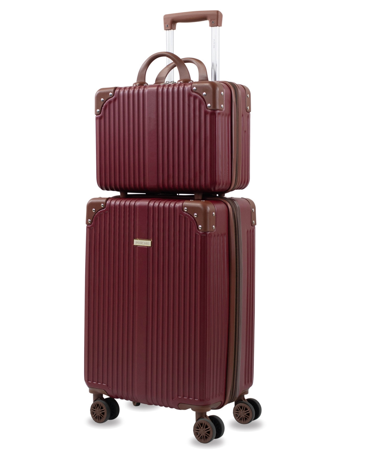 Tresor Carry-on Vanity Trunk Luggage, Set of 2 - Burgundy | Macy's