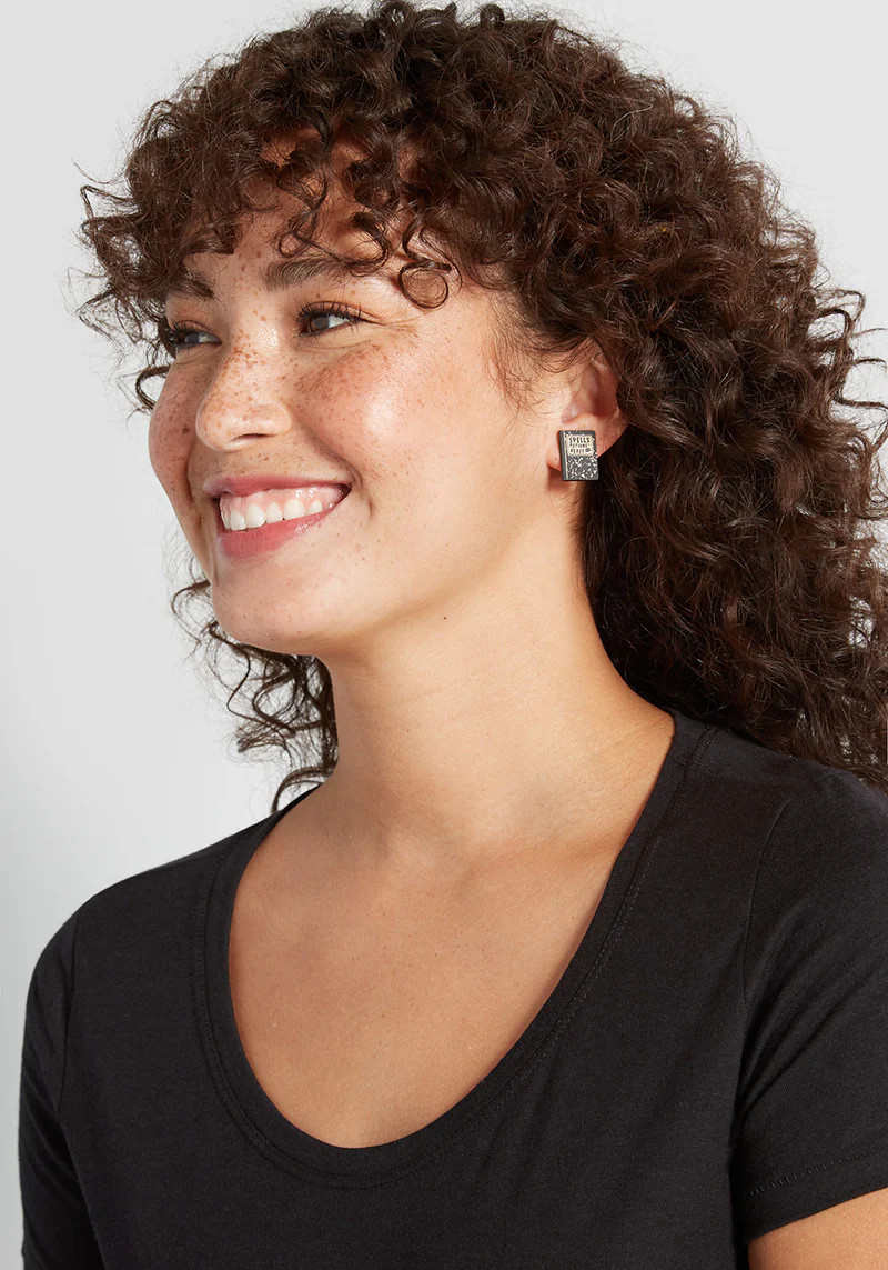 Spooktacular Spellbook Stud Earrings | ModCloth