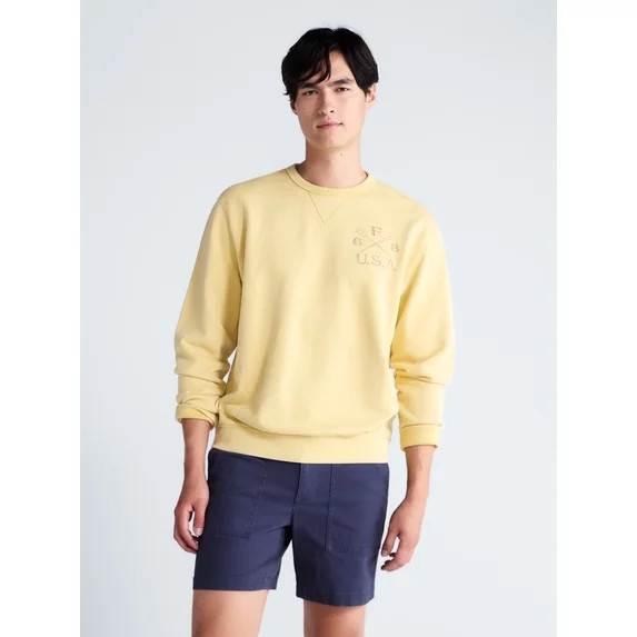 Free Assembly Men's Graphic Cotton Sweatshirt with Long Sleeves, Sizes S-3XL | Walmart (US)