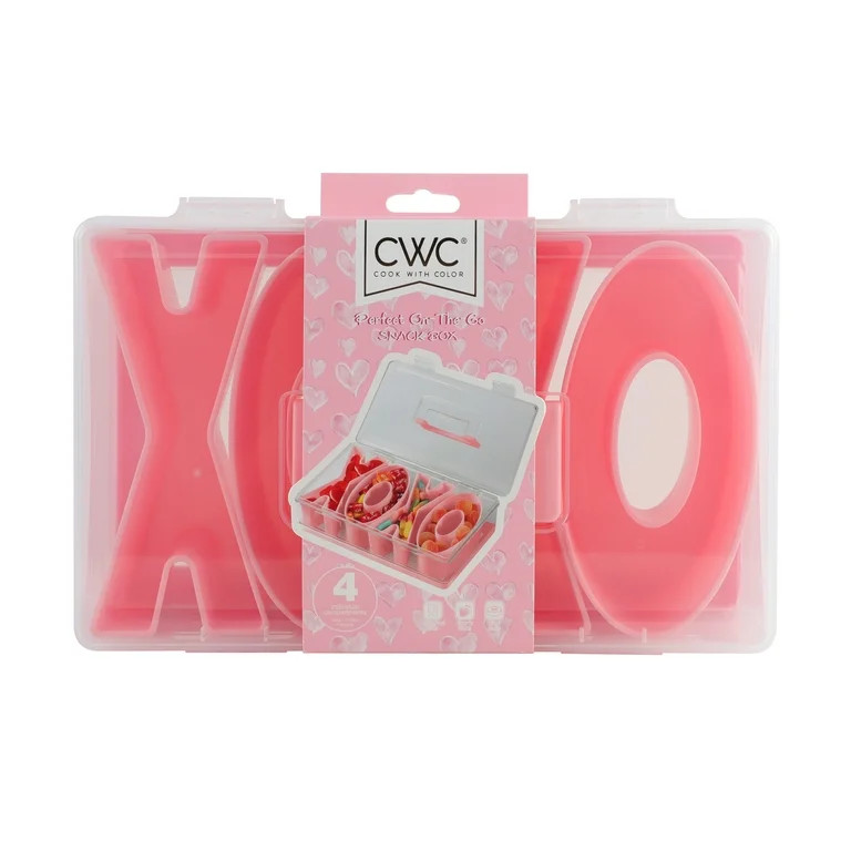 Cook with Color Valentine’s Day Figural Plastic Snack Box, Pink XOXO Design | Walmart (US)