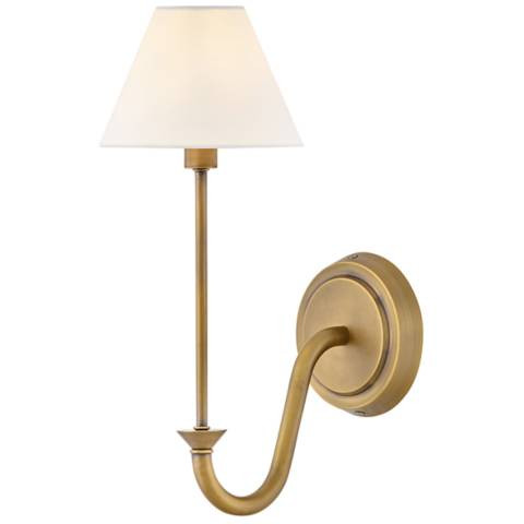 Hinkley Sconce Greta Medium Single Light Sconce 6" Heritage Brass | Lamps Plus