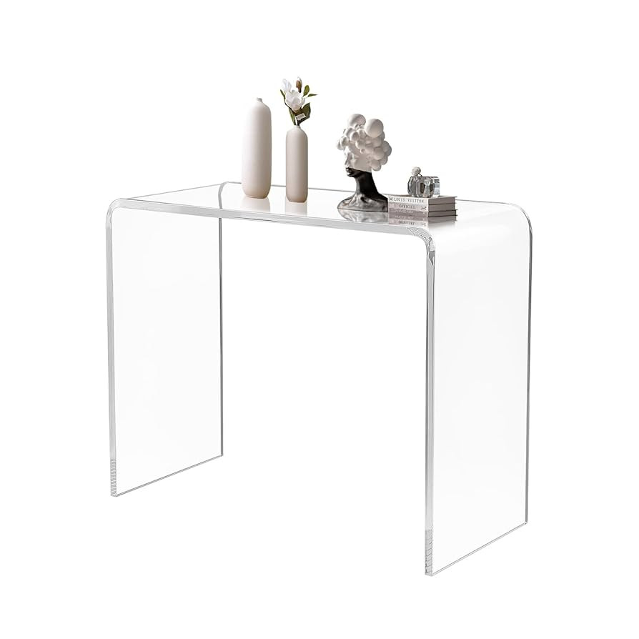 Acrylic Console Table, 37.5" L*15.25" W *29.25" H, 4/5" (20mm) Thick Modern Lucite Desk, U-Shape ... | Amazon (US)