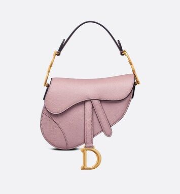 Mini Saddle Bag Antique Pink Grained Calfskin | DIOR | Dior Couture