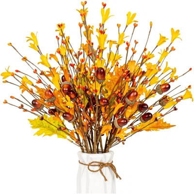12 Pack 17 Inch Artificial Fall Flowers Fall Leaves Stems | Wayfair North America