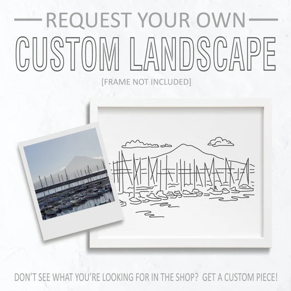 Custom Landscape Drawing From Your Own Photo  Line Art | Etsy | Etsy (US)