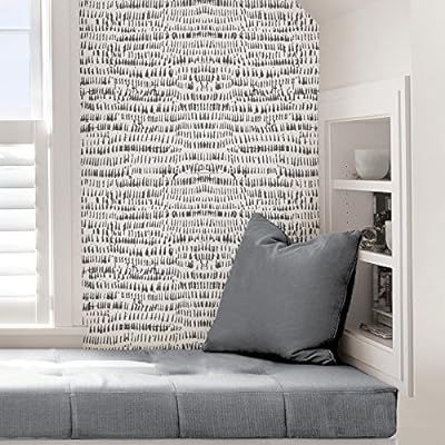 NuWallpaper NU2678 Kylver Peel & Stick Wallpaper, White & Black | Amazon (US)