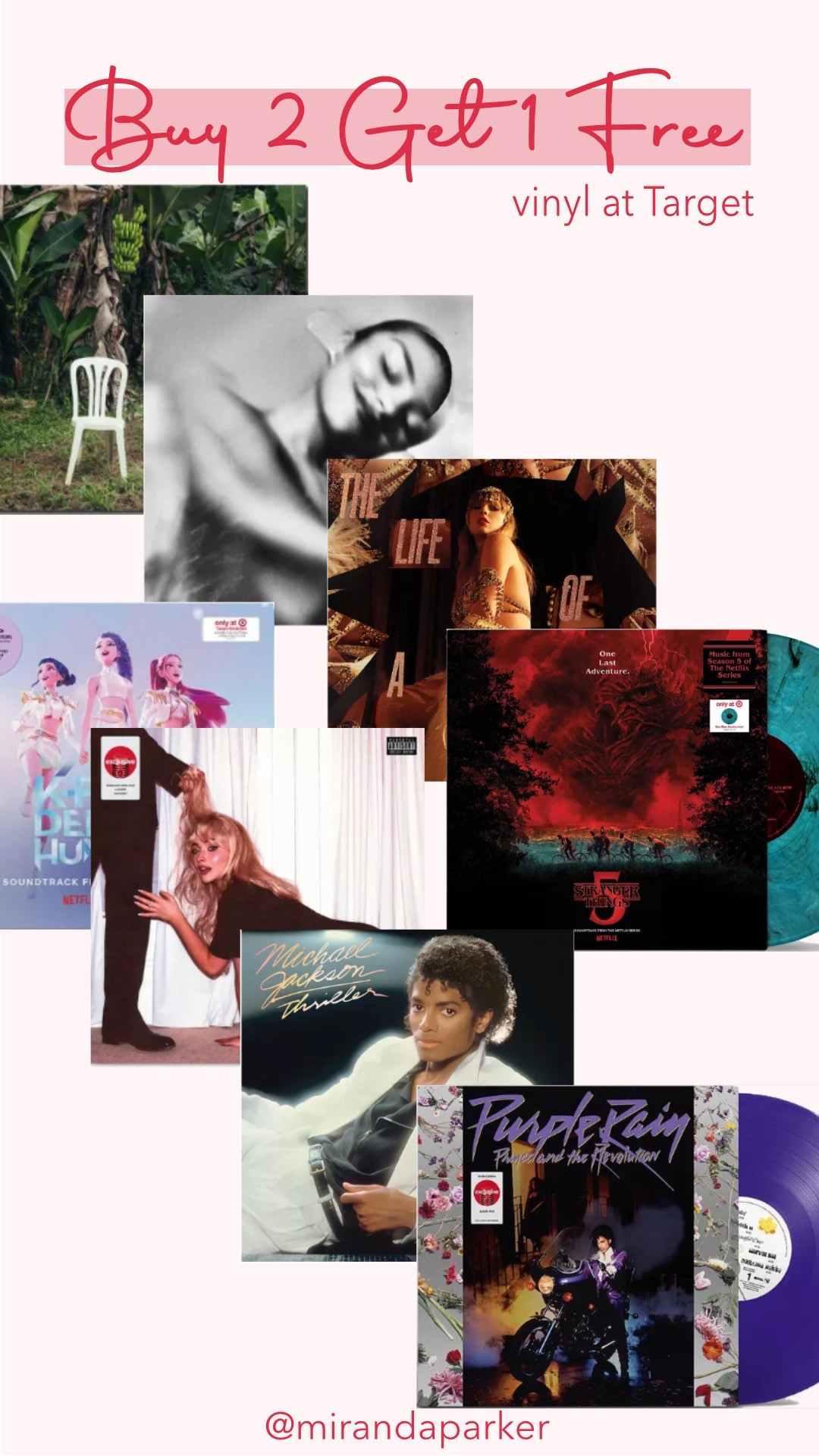 Buy 2 get 1 free vinyl at Target! Sale ends June 21

#LTKSaleAlert