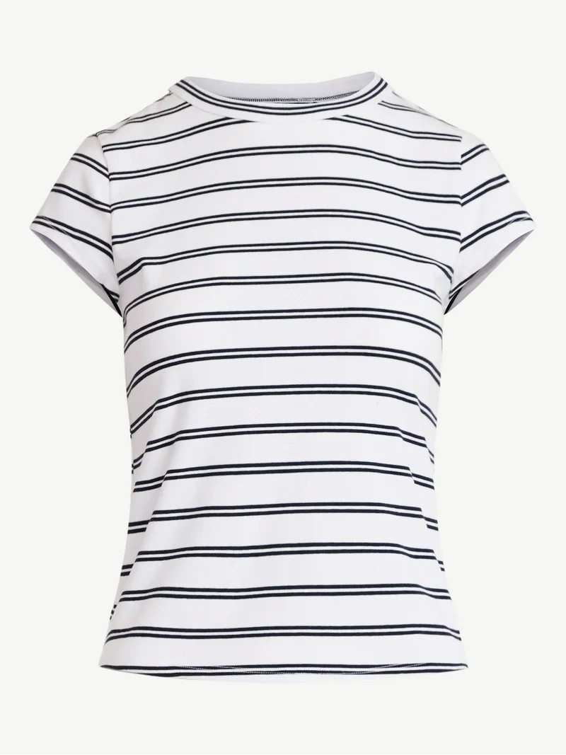 Free Assembly Women's and Women's Plus Cap Sleeve Tee, Sizes XS-4X | Walmart (US)