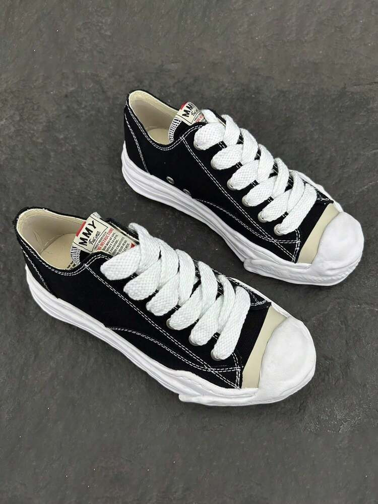 MMY Shoes Classic Anti-Slip Wear-Resistant Lightweight Low-Top Board Shoes For Male And Female Campus Lovers Black And White,Suitable For Students, Gifts, Festivals, Campus | SHEIN