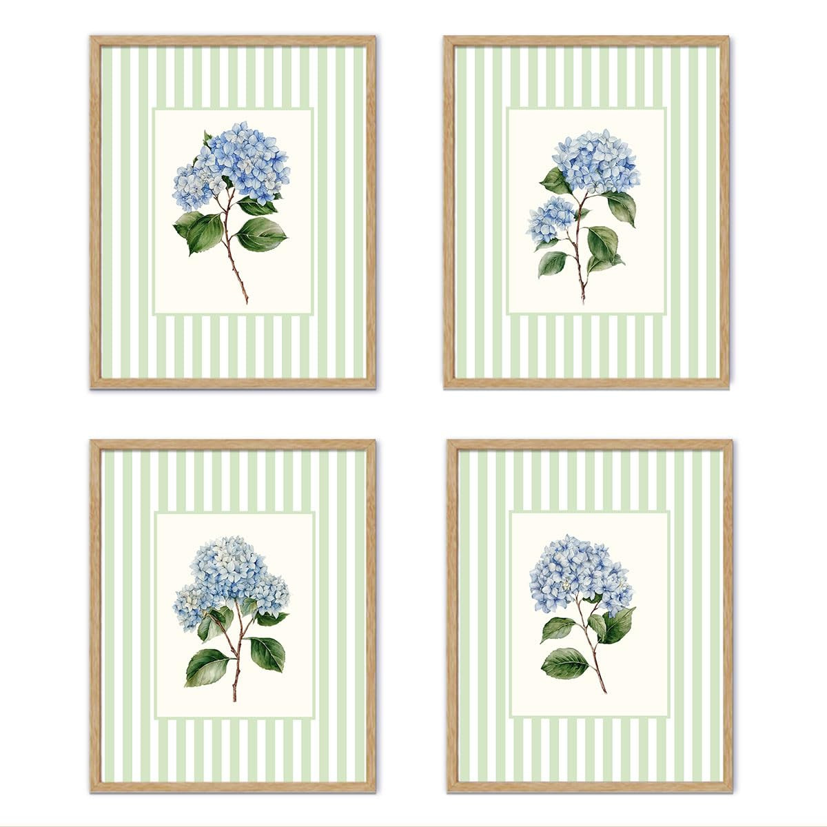 YZSLA Blue Hydrangea Floral Wall Art Decor Prints, Cottagecore Hydrangea Flower Botanical Poster ... | Amazon (US)