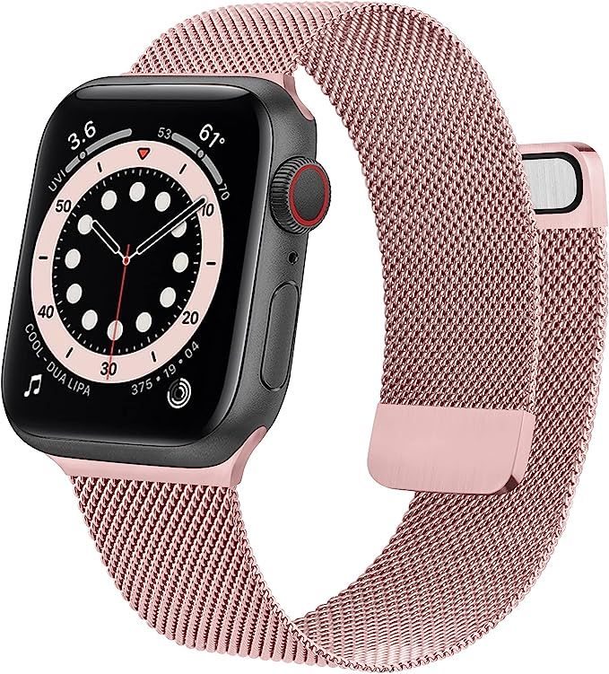 Mugust Metal Band Compatible with Apple Watch Band 38mm 40mm 42mm 44mm, Stainless Steel Mesh Stra... | Amazon (US)