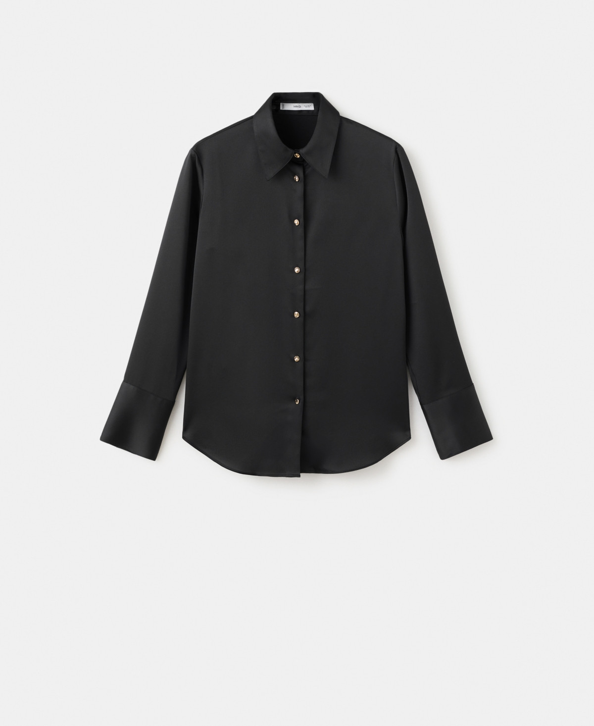 Mango Women's Satin Finish Flowy Shirt - Black | Macy's