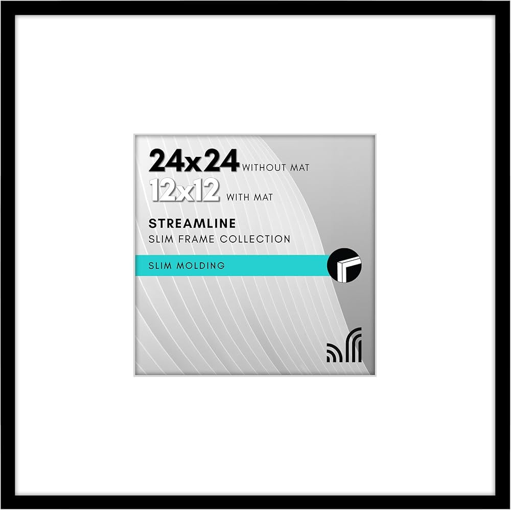 Americanflat 24x24 Picture Frame with Polished Plexiglass - Use as 12x12 Frame with Mat or 24x24 ... | Amazon (US)