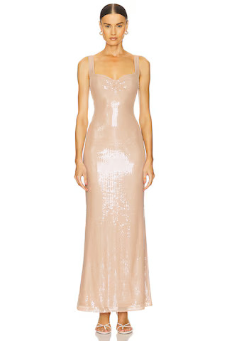 LOBA Disa Maxi Dress in Nude from Revolve.com | Revolve Clothing (Global)