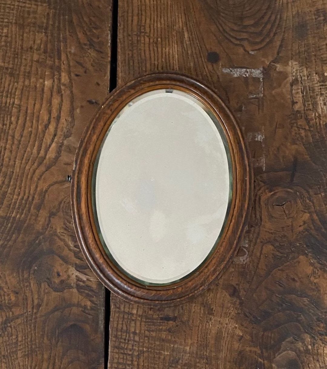 Victorian Oak Wall Oval Mirror Deep Recess Frame 10''x7 3/8'' - Etsy | Etsy (US)