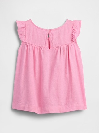 babyGap Linen-Blend Ruffle Top | Gap Factory