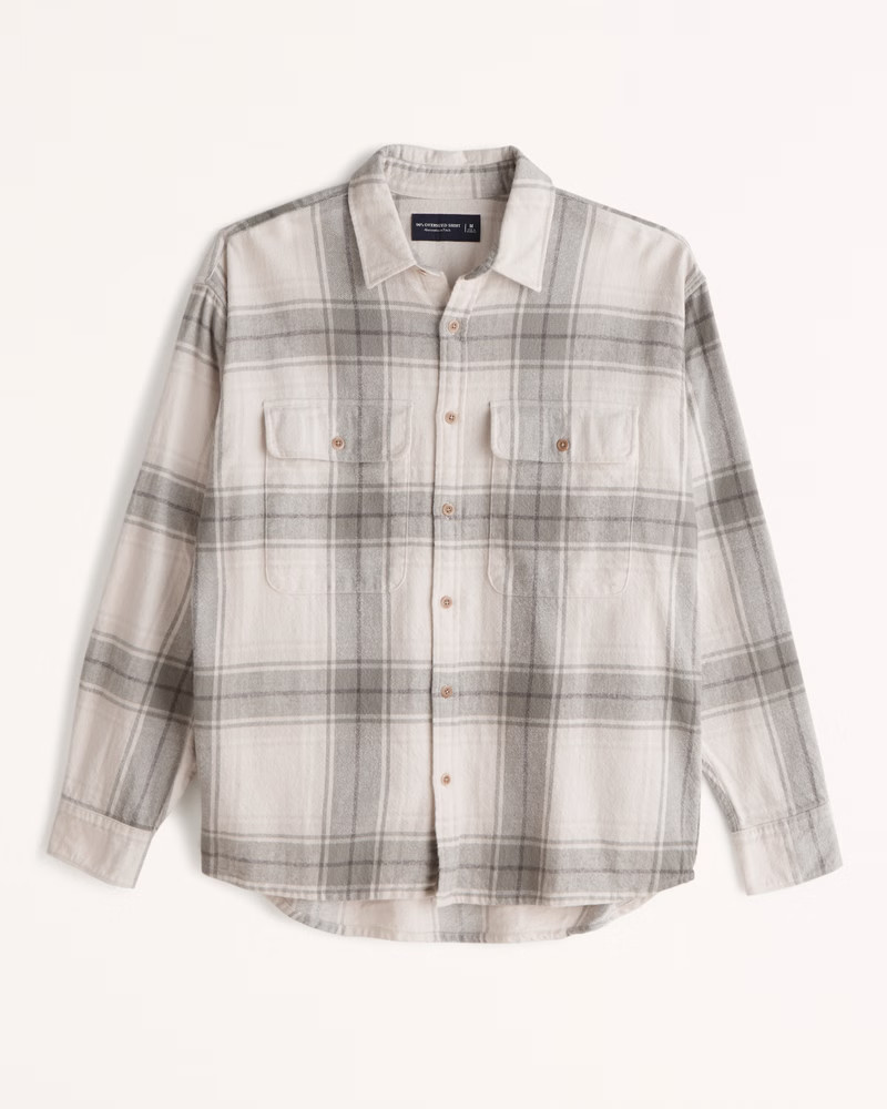 Men's 90s Oversized Flannel | Men's Tops | Abercrombie.com | Abercrombie & Fitch (US)